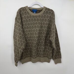 VTG Towncraft Crew Neck Pullover Grandpa Sweater Chunky Knit Textured Size XL